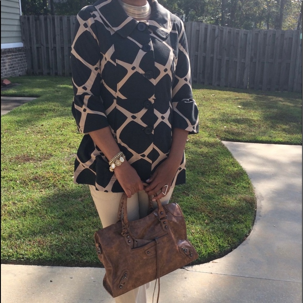 Brown and tan business jacket
